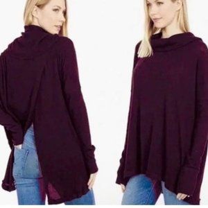 Free People Juicy Sweater Long Sleeve Cowl Neck Date Night Purple S